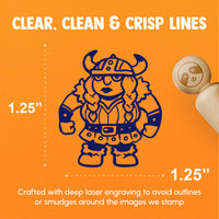 Strong Viking Barbarian Woman Norse Horned Helmet Rubber Stamp for Stamping Crafting Planners