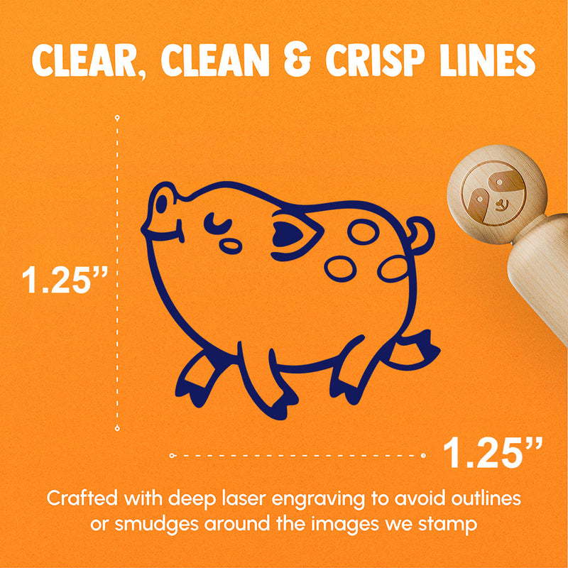 Strutting Cartoon Pig Piglet Pork Rubber Stamp for Stamping Crafting Planners