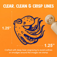 Swimming Octopus Floating Through The Sea Ocean Rubber Stamp for Stamping Crafting Planners