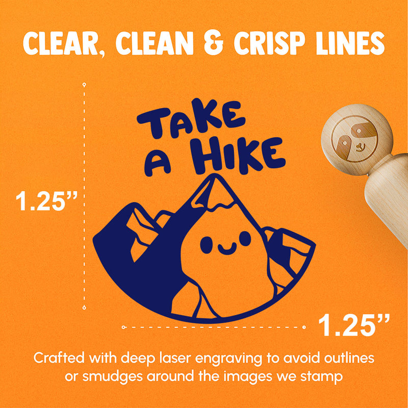 Take A Hike Cartoon Mountain Motivational Hiking Rubber Stamp for Stamping Crafting Planners