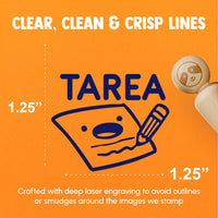 Tarea Spanish Homework Paper Pencil Teacher Stamp Rubber Stamp for Stamping Crafting Planners