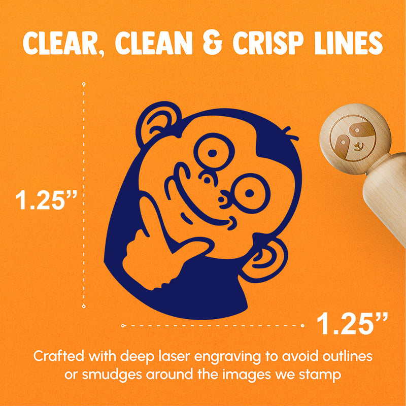 Thinking Staring Monkey Judging Eyes Stare Rubber Stamp for Stamping Crafting Planners