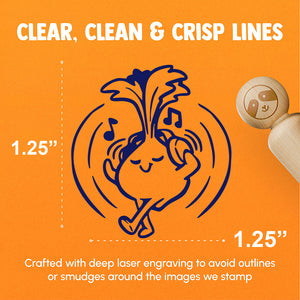 Turnip Jamming to Beat of Music Earphones Rubber Stamp for Stamping Crafting Planners
