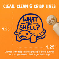 What the Shell Surprised Shocked Turtle Cute Rubber Stamp for Stamping Crafting Planners