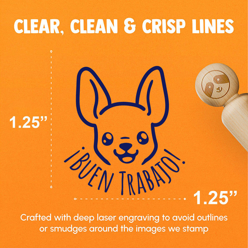 Buen Trabajo Good Work Chihuahua Dog Spanish Compliment Rubber Stamp for Stamping Crafting Planners