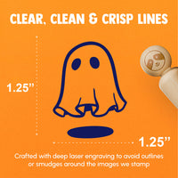 Cute Floating Sheet Ghost with Shadow Halloween Rubber Stamp for Stamping Crafting Planners
