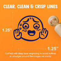 Nervous Smile Hands Up Sweating Rubber Stamp for Stamping Crafting Planners