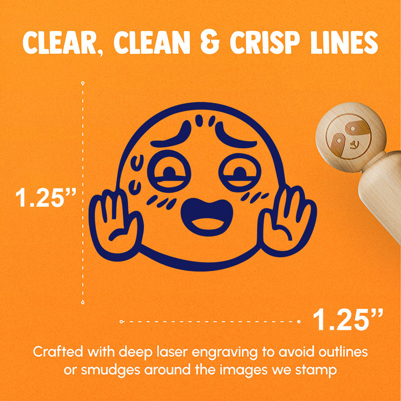 Nervous Smile Hands Up Sweating Rubber Stamp for Stamping Crafting Planners