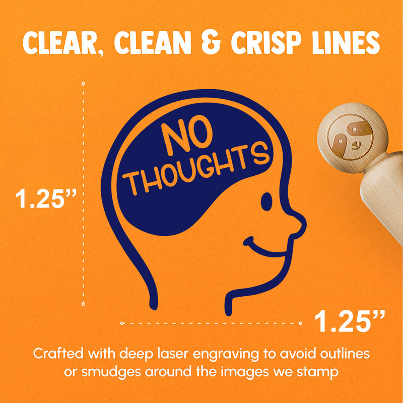 No Thoughts Head Empty Dumb Brainless Rubber Stamp for Stamping Crafting Planners