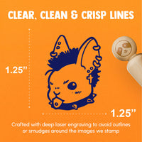 Punk Rock Bunny Rabbit with Mohawk and Piercings Rubber Stamp for Stamping Crafting Planners