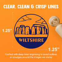 Wiltshire England Stonehenge Landmark Destination Circle Rubber Stamp for Stamping Crafting Planners