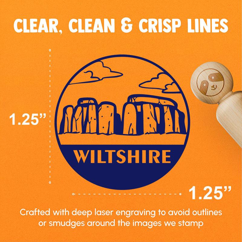 Wiltshire England Stonehenge Landmark Destination Circle Rubber Stamp for Stamping Crafting Planners