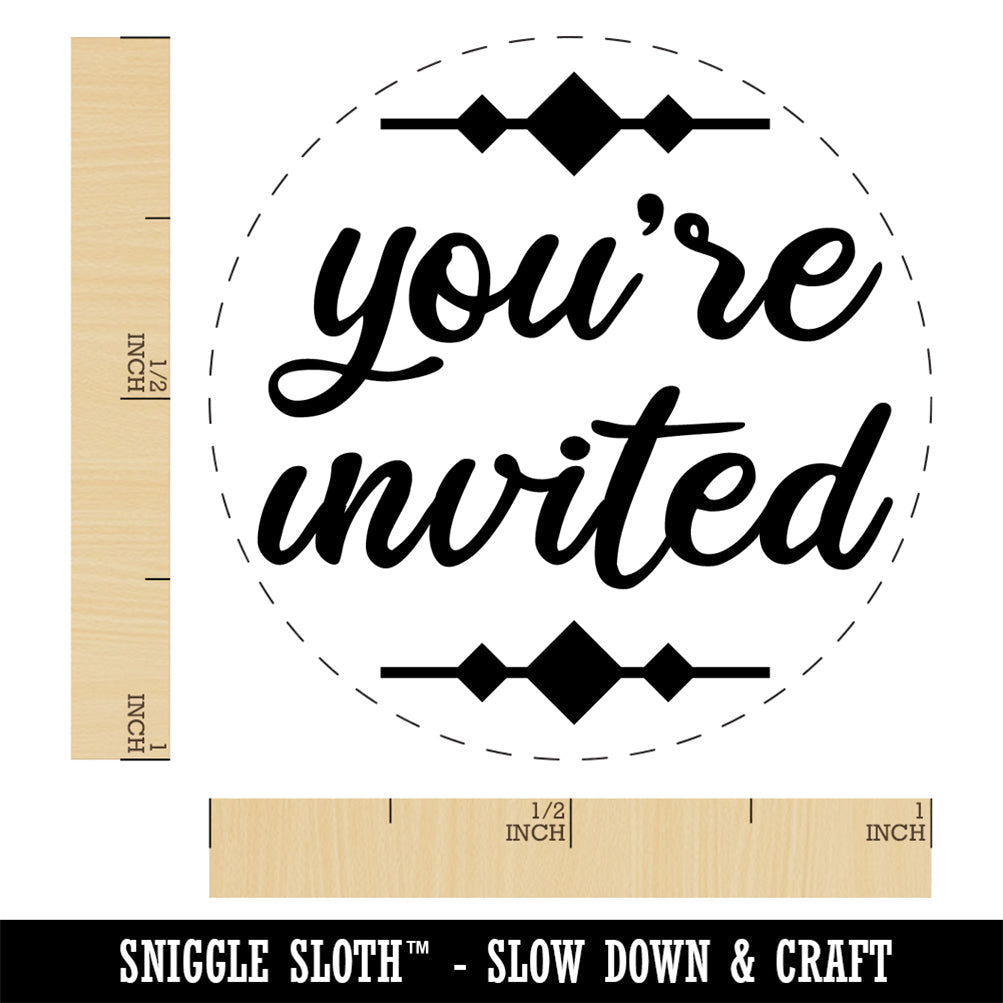 You're Invited Script Rubber Stamp for Stamping Crafting Planners