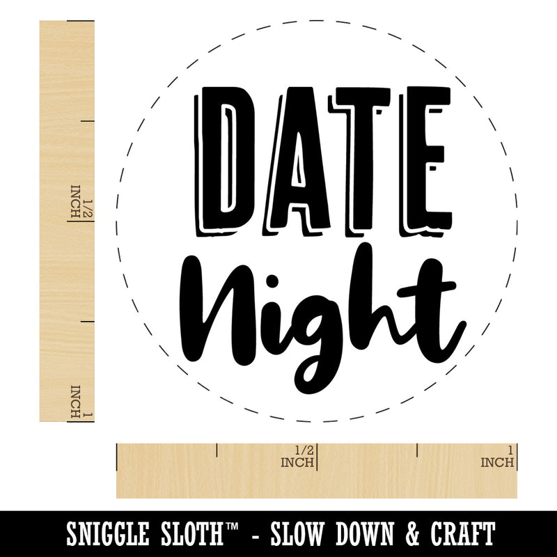 Date Night Fun Font Rubber Stamp for Stamping Crafting Planners