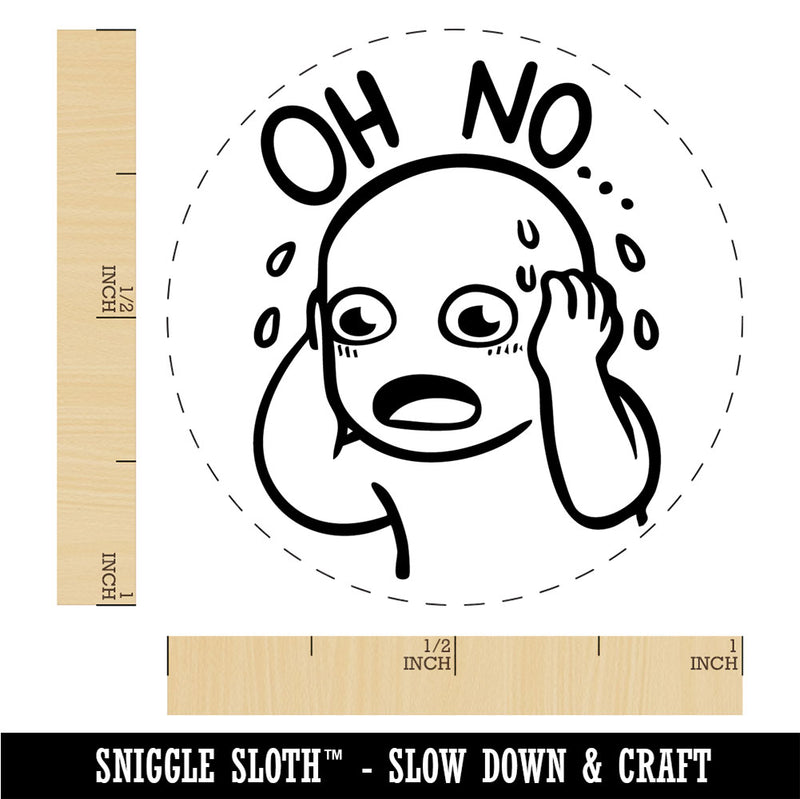 Oh No Panic Mistake Sweating Reaction Rubber Stamp for Stamping Crafting Planners