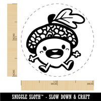 Chibi Baby Acorn Cute Oak Tree Leaf Rubber Stamp for Stamping Crafting Planners
