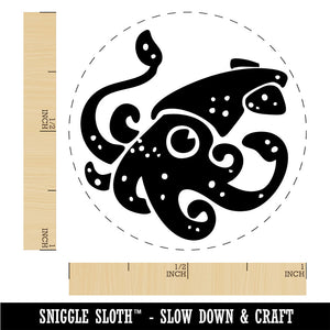 Curious Spotted Squid Tentacles Arms Rubber Stamp for Stamping Crafting Planners