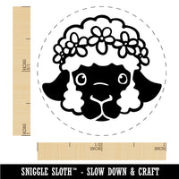 Easter Lamb Head Flower Crown Rubber Stamp for Stamping Crafting Planners