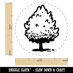 Hand Drawn Pine Bushy Tree Plant Rubber Stamp for Stamping Crafting Planners
