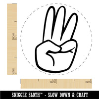 Hand Holding Up Three Fingers Rubber Stamp for Stamping Crafting Planners