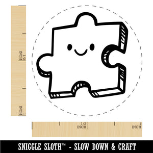 Happy Cartoon Puzzle Piece Rubber Stamp for Stamping Crafting Planners