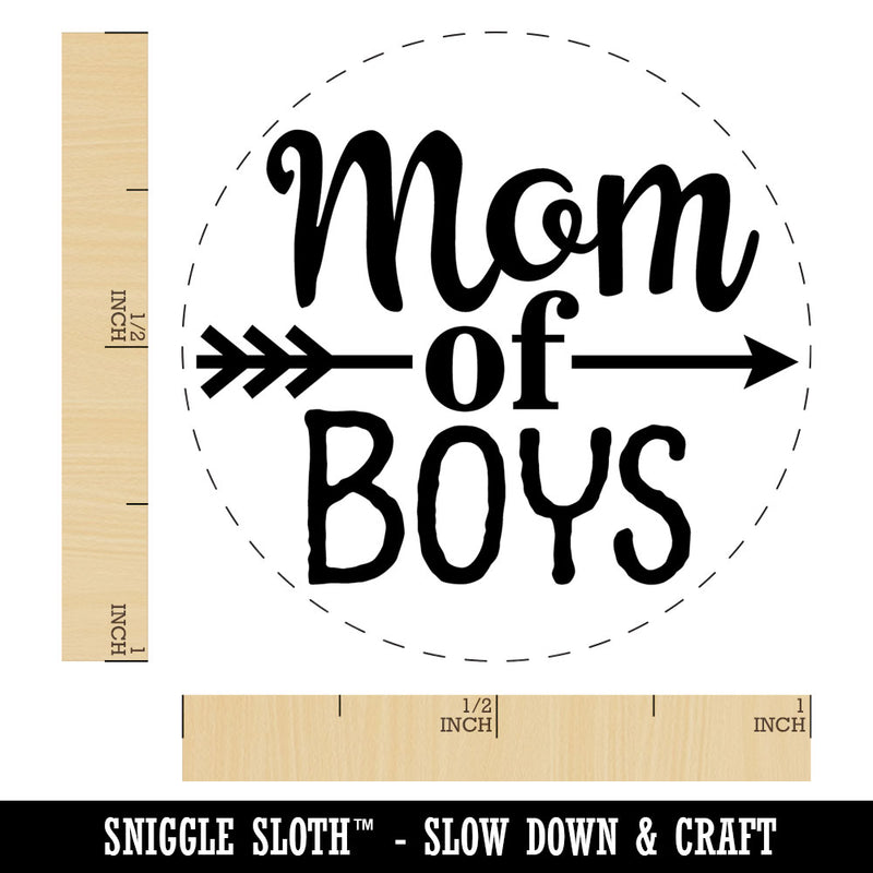 Mom of Boys Mother's Day Arrow Rubber Stamp for Stamping Crafting Planners
