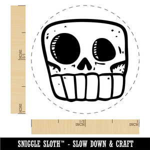 Square Cartoon Skull Skeleton Bones Rubber Stamp for Stamping Crafting Planners