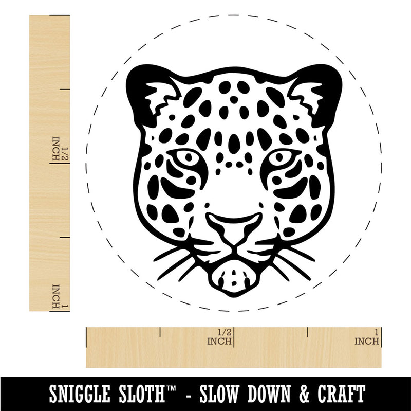 Stoic Leopard Head Spotted Big Cat Rubber Stamp for Stamping Crafting Planners