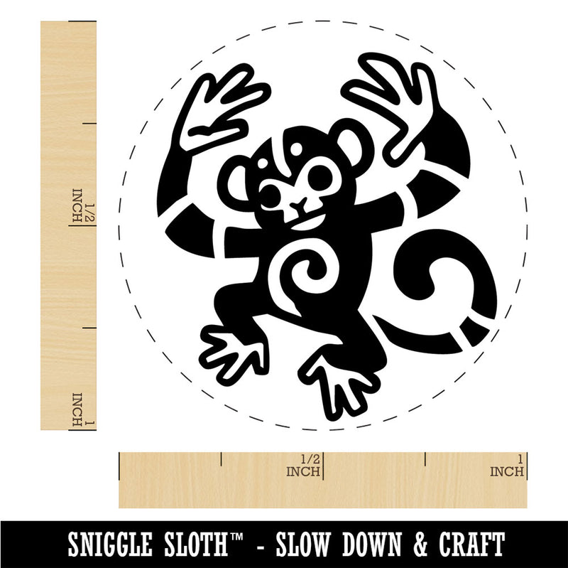 Tribal Dancing Monkey Rubber Stamp for Stamping Crafting Planners