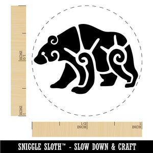 Tribal Southwestern Bear Sun Swirls Rubber Stamp for Stamping Crafting Planners
