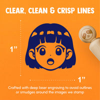 Anime Manga Girl Shocked Surprised Cute Rubber Stamp for Stamping Crafting Planners