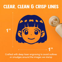 Anime Manga Girl Smile Cute Rubber Stamp for Stamping Crafting Planners