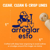 Arreglar Esto Fix This Beaver Spanish Class School Teacher Stamp Rubber Stamp for Stamping Crafting Planners