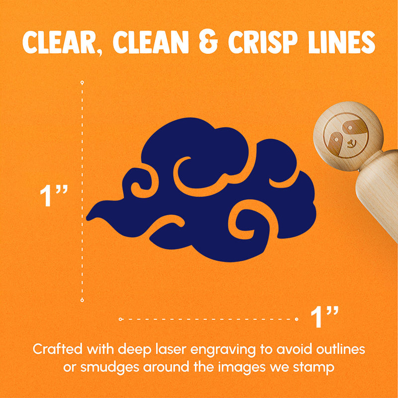 Asian Cloud Swirl Float Weather Sky Rubber Stamp for Stamping Crafting Planners