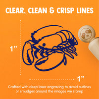 Awesome Atlantic Lobster Seafood Crustacean Rubber Stamp for Stamping Crafting Planners