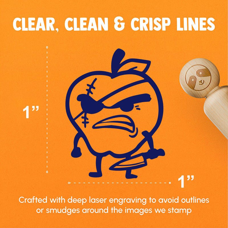Bad Apple Evil Fruit Funny Silly Rubber Stamp for Stamping Crafting Planners