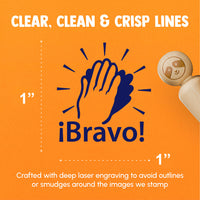 Bravo Clapping Hands Happy Celebration Spanish Teacher Stamp Rubber Stamp for Stamping Crafting Planners