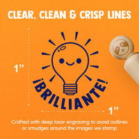 Brilliante Bright Light Bulb Spanish Compliment Rubber Stamp for Stamping Crafting Planners