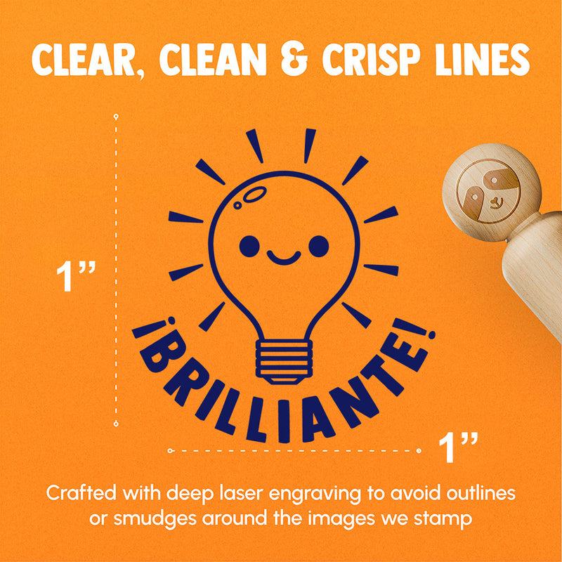 Brilliante Bright Light Bulb Spanish Compliment Rubber Stamp for Stamping Crafting Planners