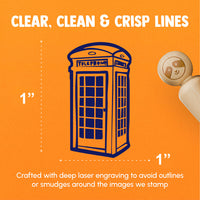 British Phone Booth Telephone Rubber Stamp for Stamping Crafting Planners