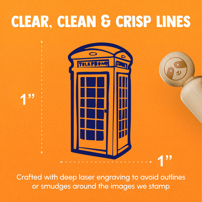 British Phone Booth Telephone Rubber Stamp for Stamping Crafting Planners