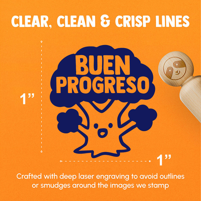 Buen Progreso Spanish Tree Teacher Stamp Rubber Stamp for Stamping Crafting Planners