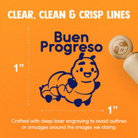 Buen Progresso Spanish Caterpillar Good Progress Rubber Stamp for Stamping Crafting Planners