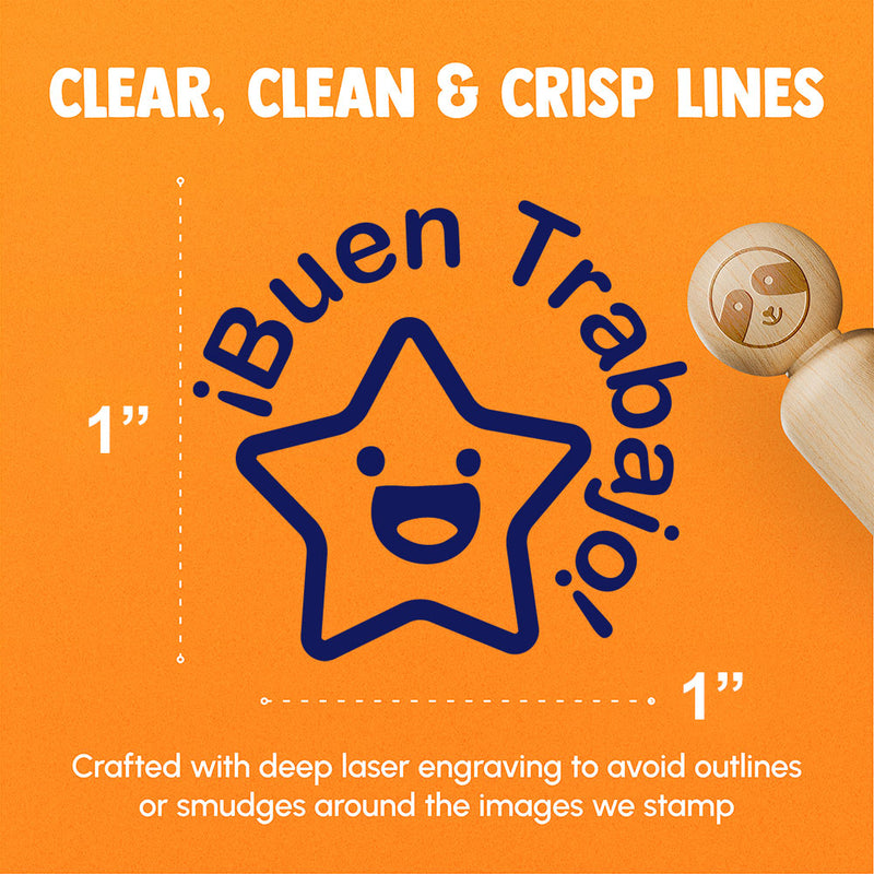 Buen Trabajo Spanish Star Compliment Teacher Stamp Rubber Stamp for Stamping Crafting Planners