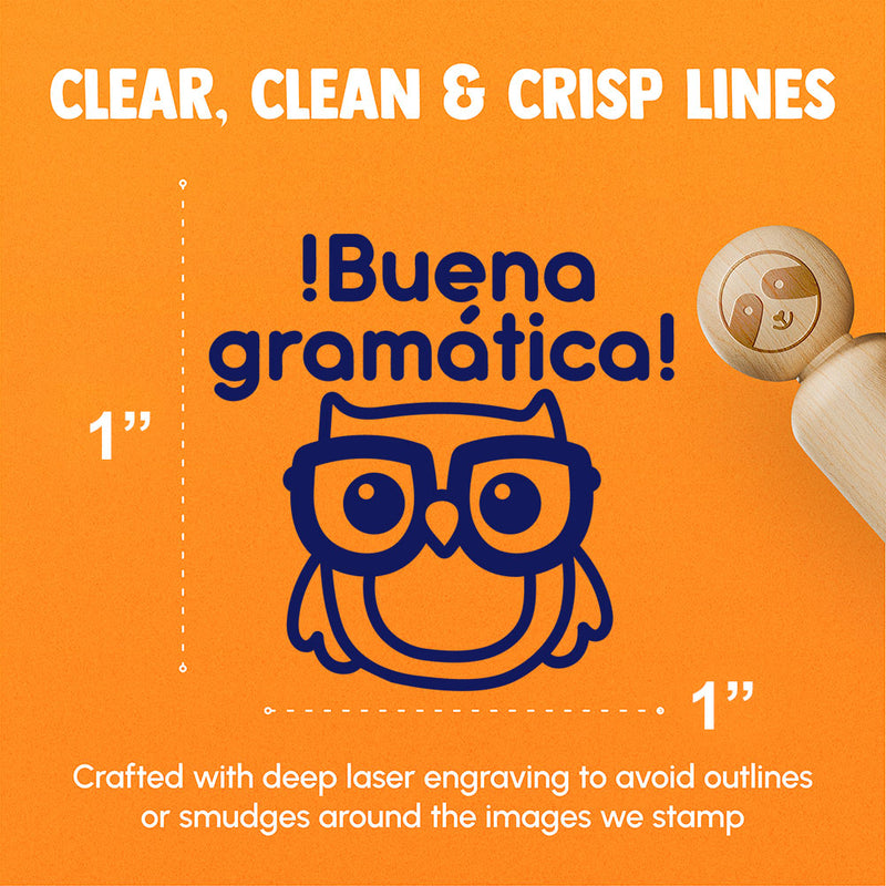 Buena Gramatica Spanish Good Grammer Owl Rubber Stamp for Stamping Crafting Planners