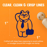 Business Bear Glasses Suitcase Tie Rubber Stamp for Stamping Crafting Planners