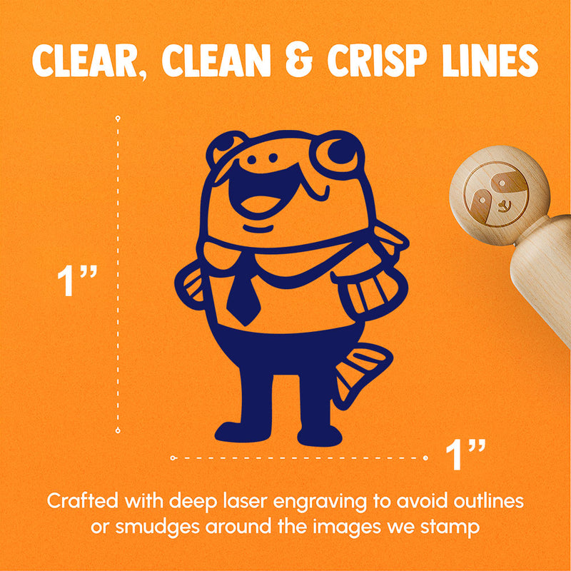 Business Fish Funny Silly Suit and Tie Rubber Stamp for Stamping Crafting Planners