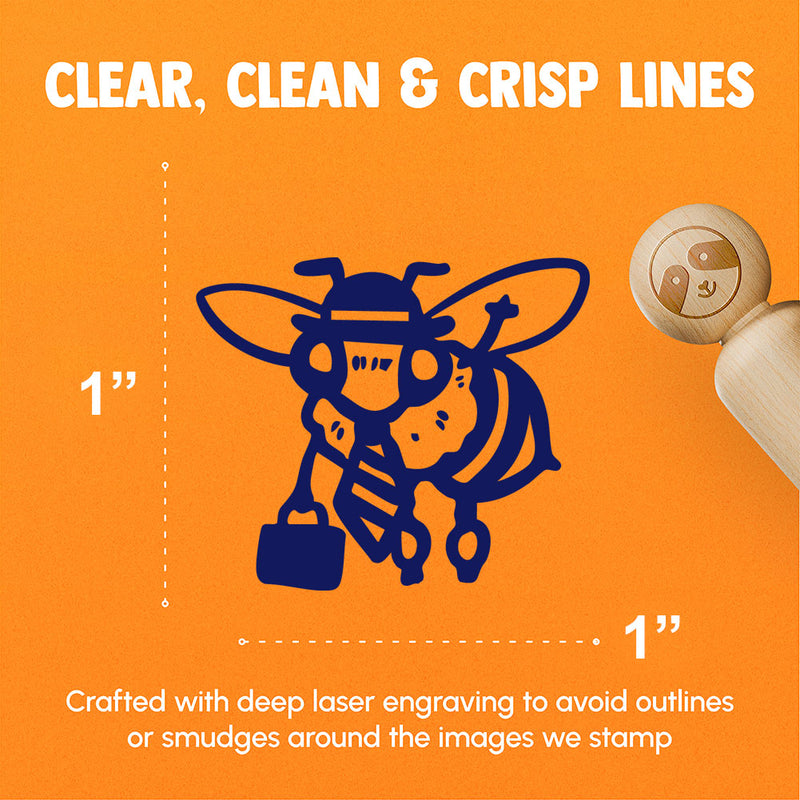 Busy Business Bee Bumblebee Briefcase Rubber Stamp for Stamping Crafting Planners