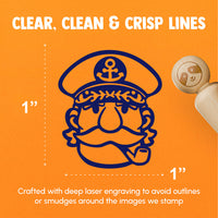 Captain with Hat and Pipe Rubber Stamp for Stamping Crafting Planners