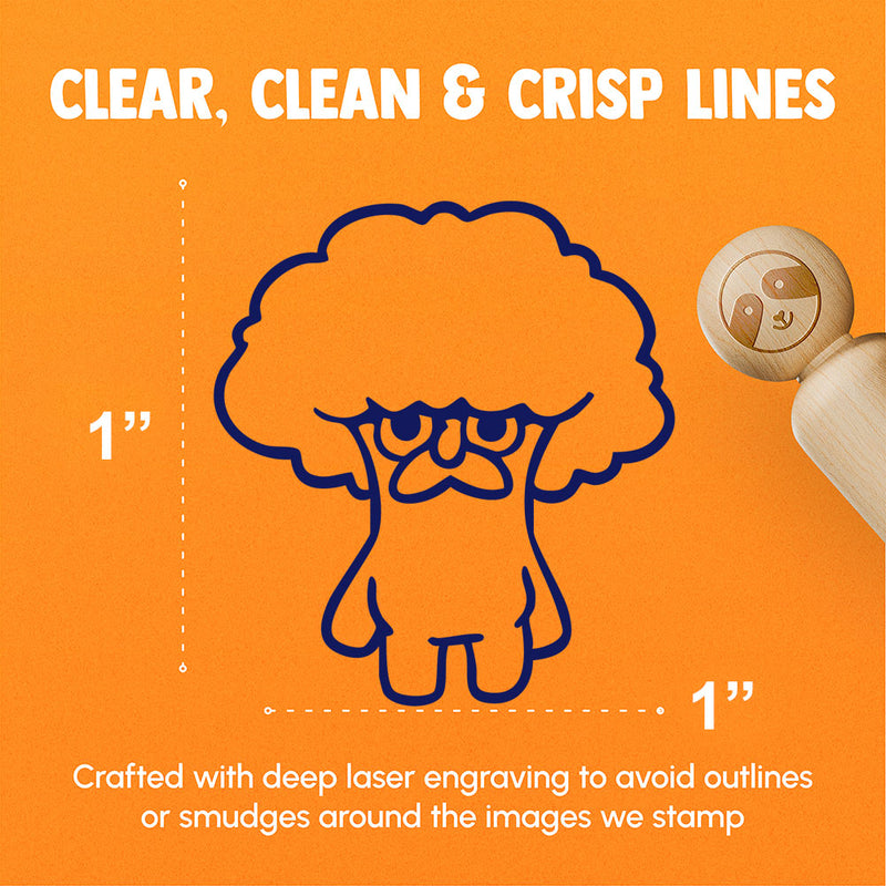 Cartoon Broccoli Funny Mustache Rubber Stamp for Stamping Crafting Planners